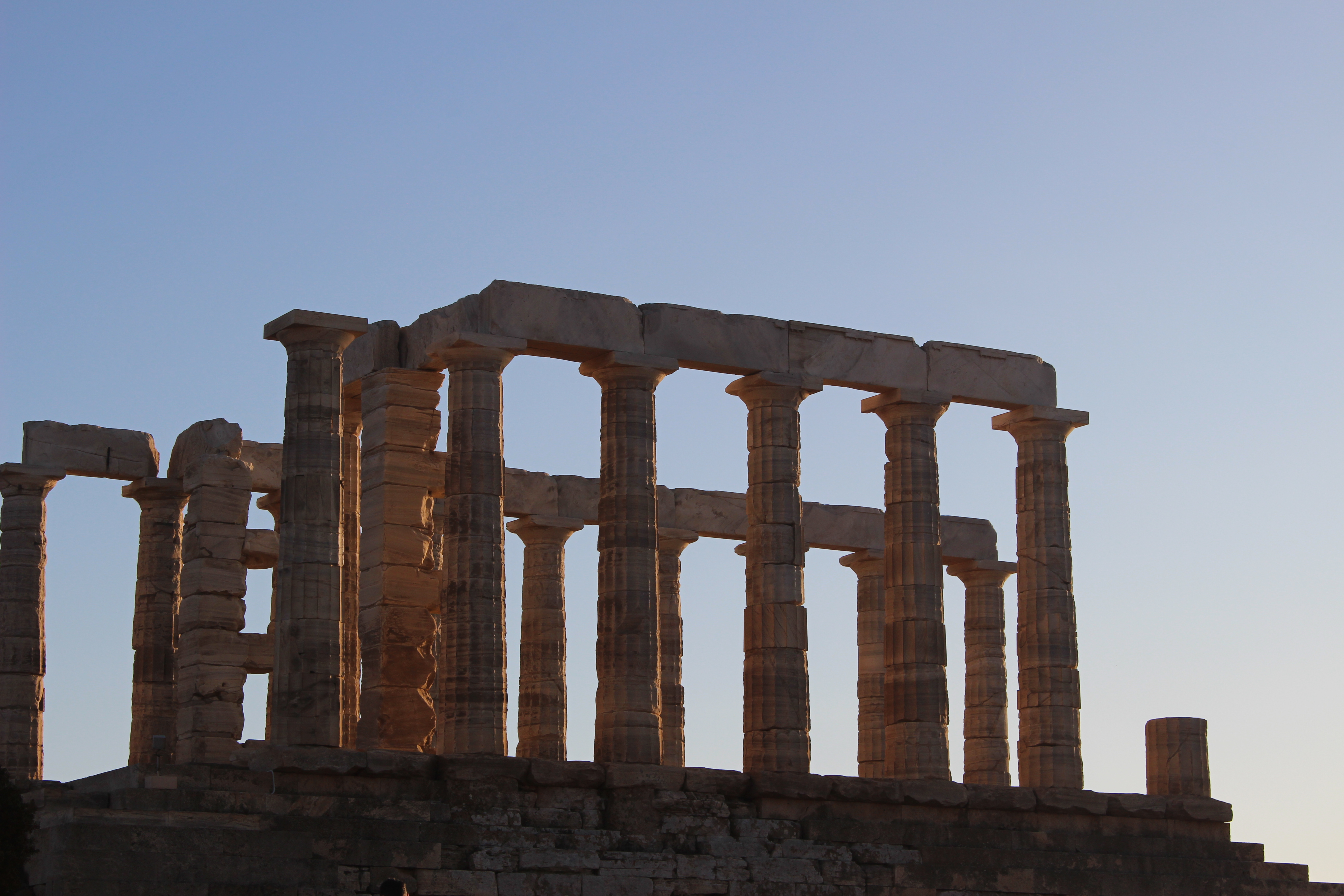 The temple in the setting sun